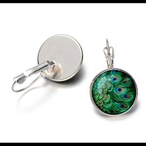Peacock Feather Dangling Earrings